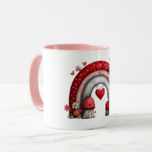 Kaffeetasse mit quilted Love Regenbogen (Vorderseite Links)