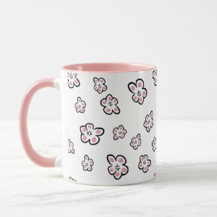 Kaffeetasse mit rosa Blumenmotiv