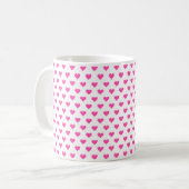 Kaffeetasse mit rosa Herzen (Vorderseite Links)