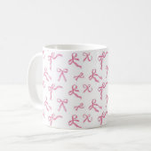 Kaffeetasse mit rosa Schleife, keramische Teetasse (Vorderseite Links)