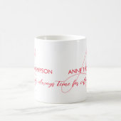 Kaffeetasse mit rotem Namen und Initiale (Monogram (Mittel)