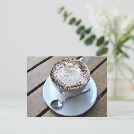 Kaffeetasse mit Sahne Postkarte (Stehend Vorderseite)