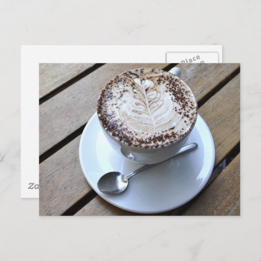 Kaffeetasse mit Sahne Postkarte (Vorne/Hinten)