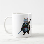 Kaffeetasse mit Samurai Katzenprint. (Links)