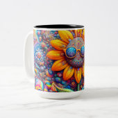 Kaffeetasse mit Sonnenblume hat einen großartigen  (Vorderseite Links)