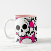 Kaffeetasse mit Totenkopfmuster in Rosa (Links)