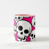 Kaffeetasse mit Totenkopfmuster in Rosa (Mittel)