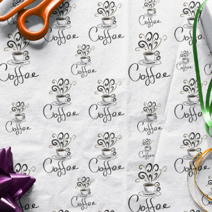 Kaffeetasse mit üppigem Dampf Seidenpapier