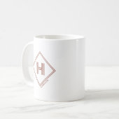 Kaffeetasse | Moderne geometrische Monogramm-Initi (Vorderseite Links)