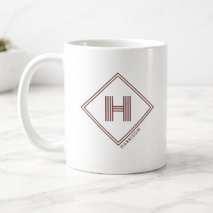 Kaffeetasse   Moderne geometrische Monogramm-Initi
