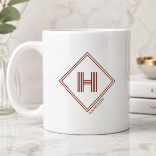 Kaffeetasse Moderne geometrische Monogramm-Initi