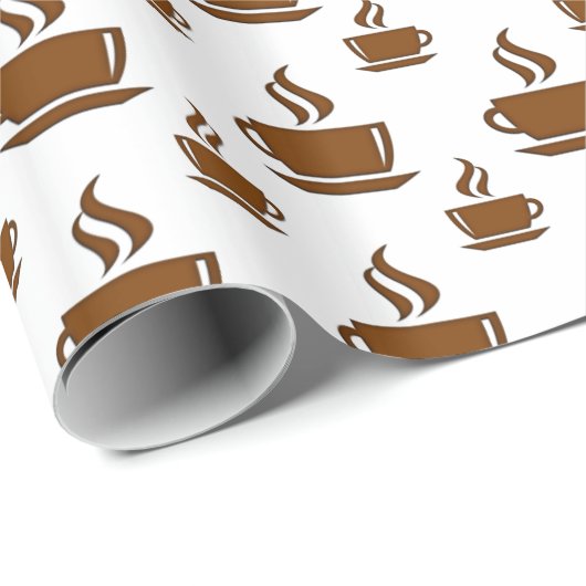 Kaffeetasse-Muster Geschenkpapier (Rolleneckpunkt)