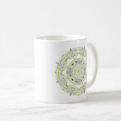 Kaffeetasse Original Mandala-Design 2-seitig Grün (VorderseiteRechts)