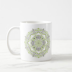 Kaffeetasse Original Mandala-Design 2-seitig Grün