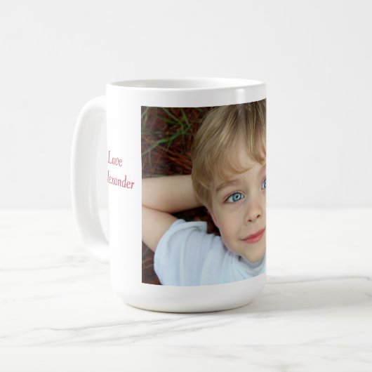 Kaffeetasse personalisiertes Foto (Vorderseite Links)
