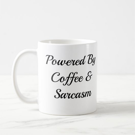 Kaffeetasse 'Powered By Coffee & Sarcasm' Lustige (Links)