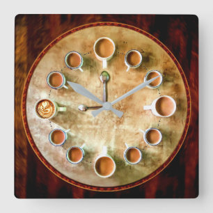 Kaffeetasse Quadratische Wanduhr