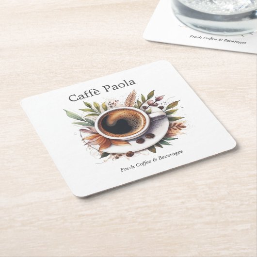 Kaffeetasse Rechteckiger Pappuntersetzer (angewinkelt)