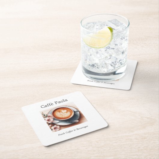 Kaffeetasse Rechteckiger Pappuntersetzer (Vor Ort)