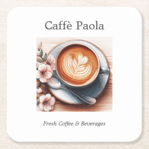 Kaffeetasse Rechteckiger Pappuntersetzer