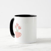 Kaffeetasse rosa Blumen Vase (Vorderseite Links)