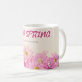 Kaffeetasse Rosa Gänseblümchen Hallo Frühling (VorderseiteRechts)