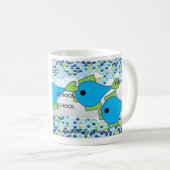 Kaffeetasse-Schlückchen und Plan-Fische Kaffeetasse (VorderseiteRechts)