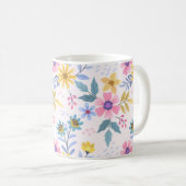 Kaffeetasse Schönes farbenfrohes Blumenmuster (VorderseiteRechts)