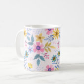 Kaffeetasse Schönes farbenfrohes Blumenmuster (Vorderseite Links)
