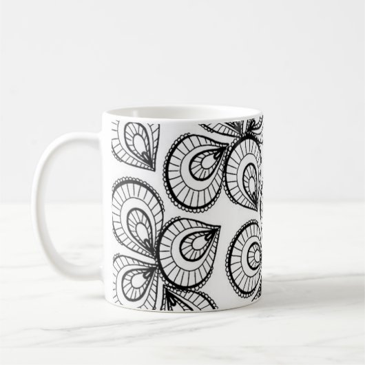 Kaffeetasse - Schwarz-Weiß-Designmuster (Links)