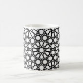 Kaffeetasse - Schwarz-Weiß-Stern-Designmuster (Mittel)