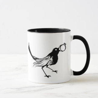 Kaffeetasse-Schwarz-weißer Vogel Tasse