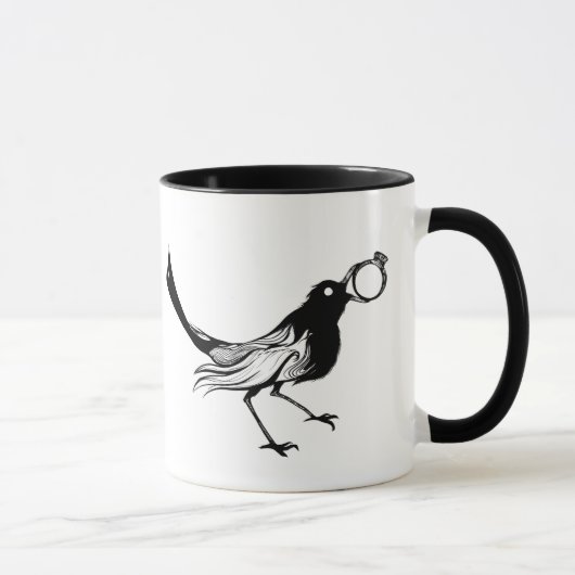 Kaffeetasse-Schwarz-weißer Vogel Tasse (Rechts)