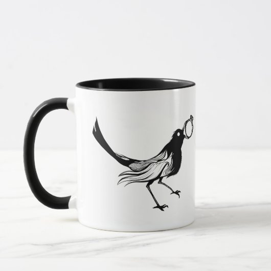Kaffeetasse-Schwarz-weißer Vogel Tasse (Links)