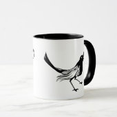 Kaffeetasse-Schwarz-weißer Vogel Tasse (VorderseiteRechts)