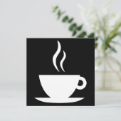Kaffeetasse-Silhouette Einladung (Stehend Vorderseite)