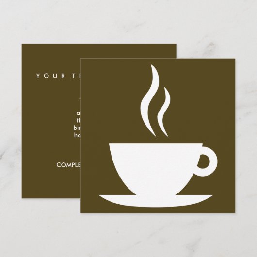 Kaffeetasse Silhouette Einladung (Vorne/Hinten)