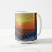 Kaffeetasse - "Sonnenuntergang über schneebedeckte (VorderseiteRechts)