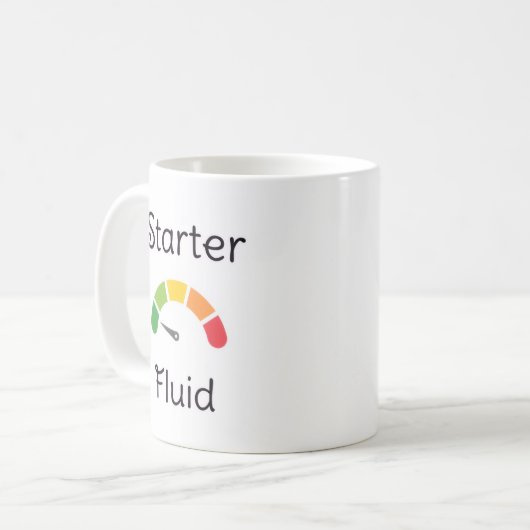 Kaffeetasse "Starterfluid" (Vorderseite Links)