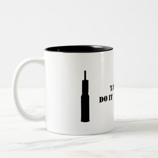 Kaffeetasse: Tanker tun sie mit HITZE Zweifarbige Tasse (Links)