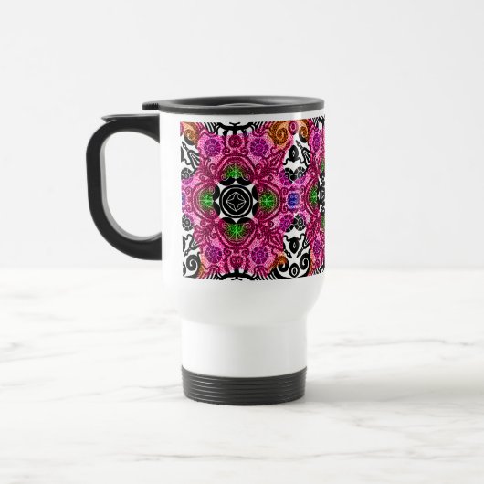 Kaffeetasse Tassen mandala Blütenrosa Geschenk (Links)