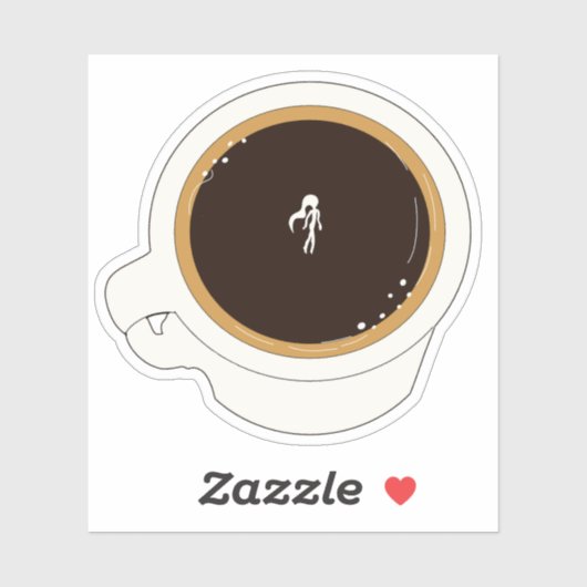 Kaffeetasse-Taucher Aufkleber (Blatt)