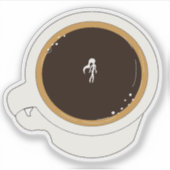 Kaffeetasse-Taucher Aufkleber (Vorderseite)