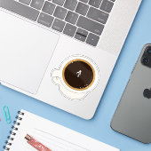 Kaffeetasse-Taucher Aufkleber (Laptop mit iPhone)