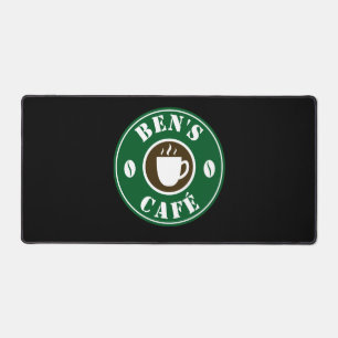 Kaffeetasse und Bohnen-Logo benutzerdefinierter Zä Schreibtischunterlage
