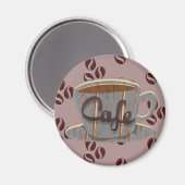 Kaffeetasse und Kaffeebohnen Magnet (Vorderseite/Rückseite)