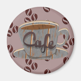 Kaffeetasse und Kaffeebohnen Magnet