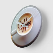 Kaffeetasse und Kaffeemaschine Latte-Kaffeetuhr Runde Wanduhr (Winkel)