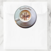 Kaffeetasse und Kaffeemaschine Runder Aufkleber (Tasche)