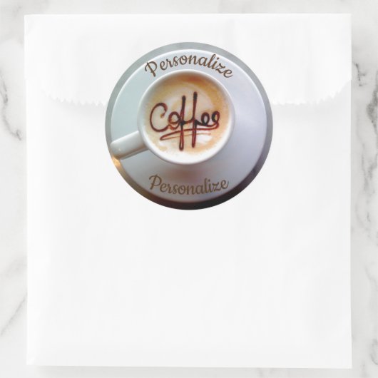 Kaffeetasse und Kaffeemaschine Runder Aufkleber (Tasche)